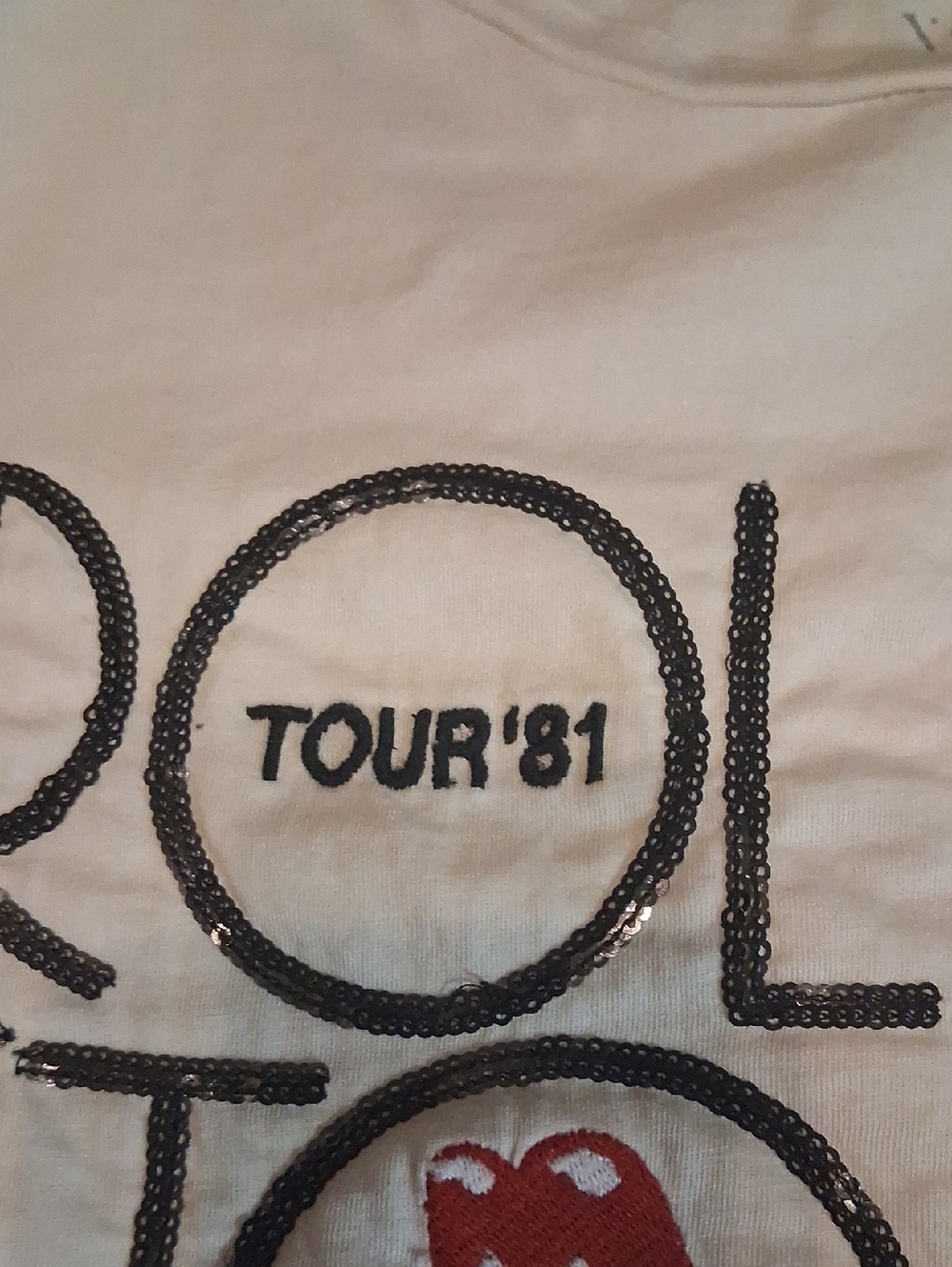 Lucky Brand White Tee with Black Lettering and Red Tongue Graphic - Picture 6 of 6